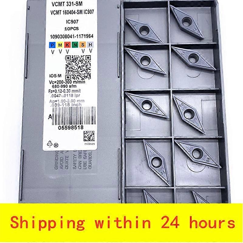 10pcs VCMT160404 SM IC907 Carbide Turning Insert Internal Turning Knife Blade CNC Lathe Metal Cutter Tools