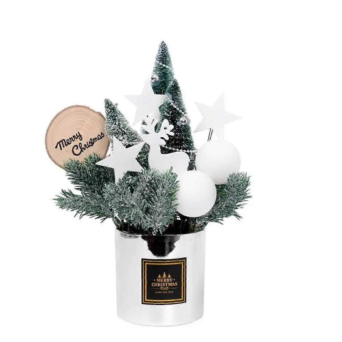 Artificial Pot Christmas Tree Desktop Miniature Christmas Trees Desktop Miniature Christmas Trees Fake Potted Christmas
