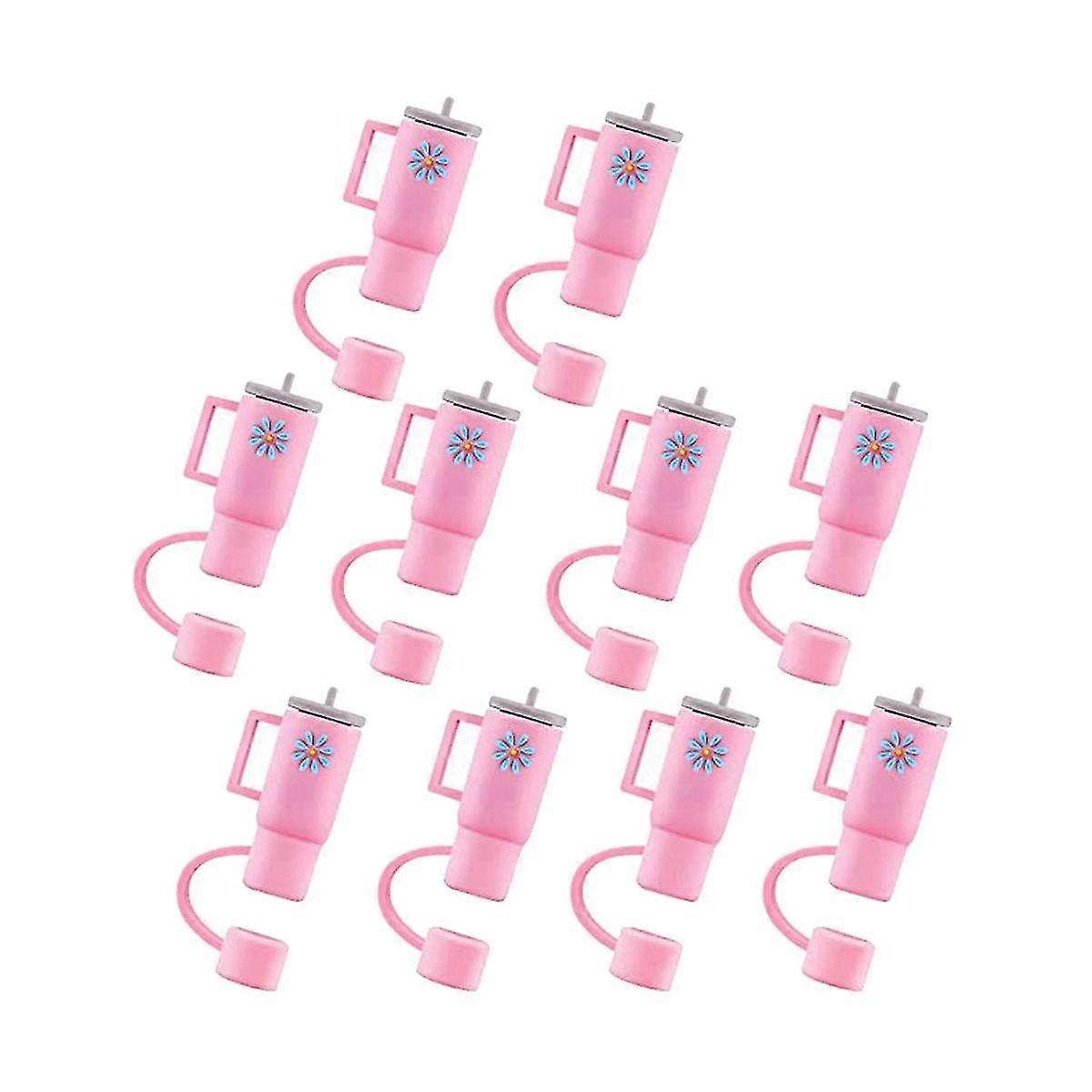10 Straw Lid Suitable For , Silicone Straw Plug, Compatible With 30 And 40 Ounce Flat Bottom Cups