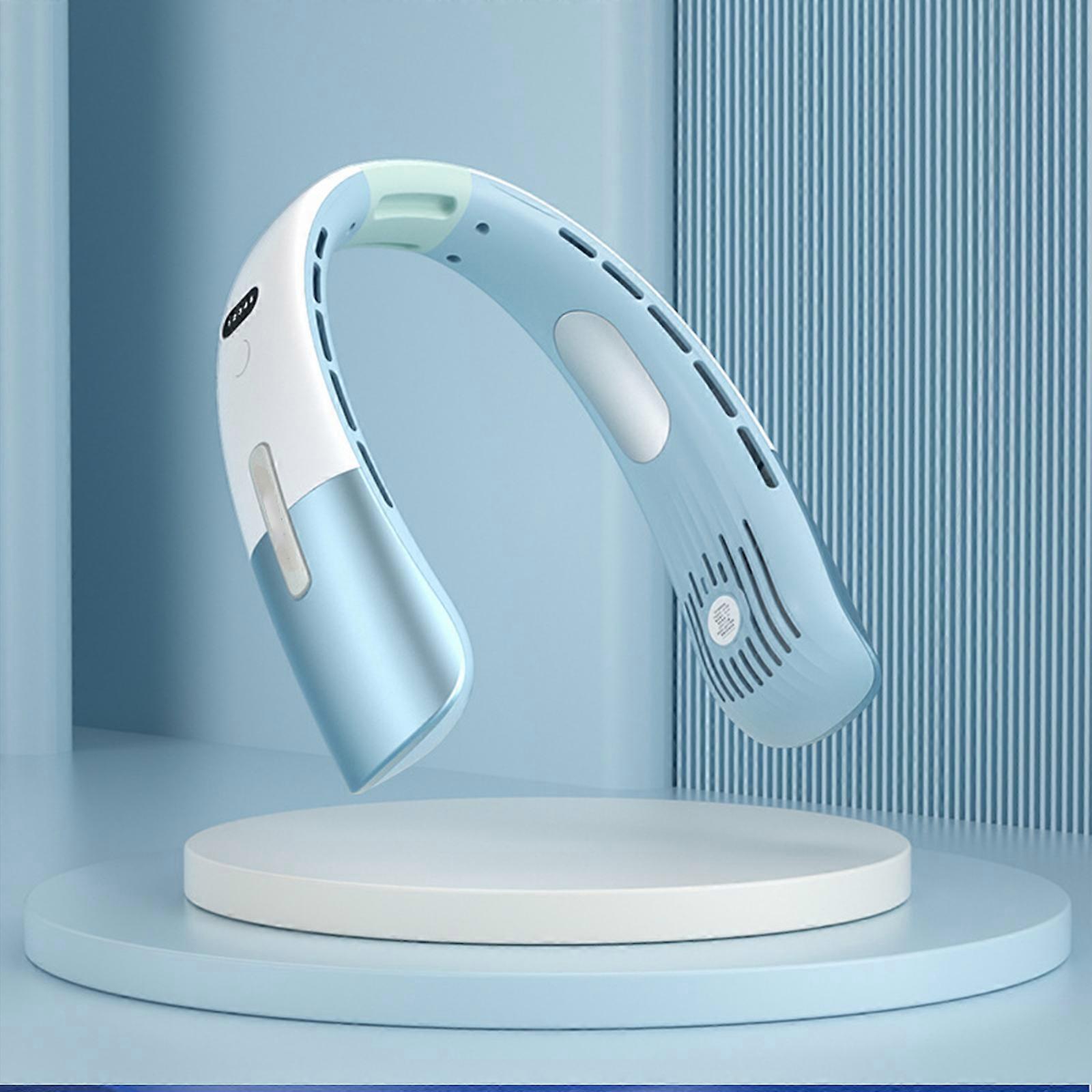 Portable Neck Fan, 5 Speeds 3000mAh Bladeless Neck Fans Rechargeable, 360Cooling Wearable USB Personal Fan