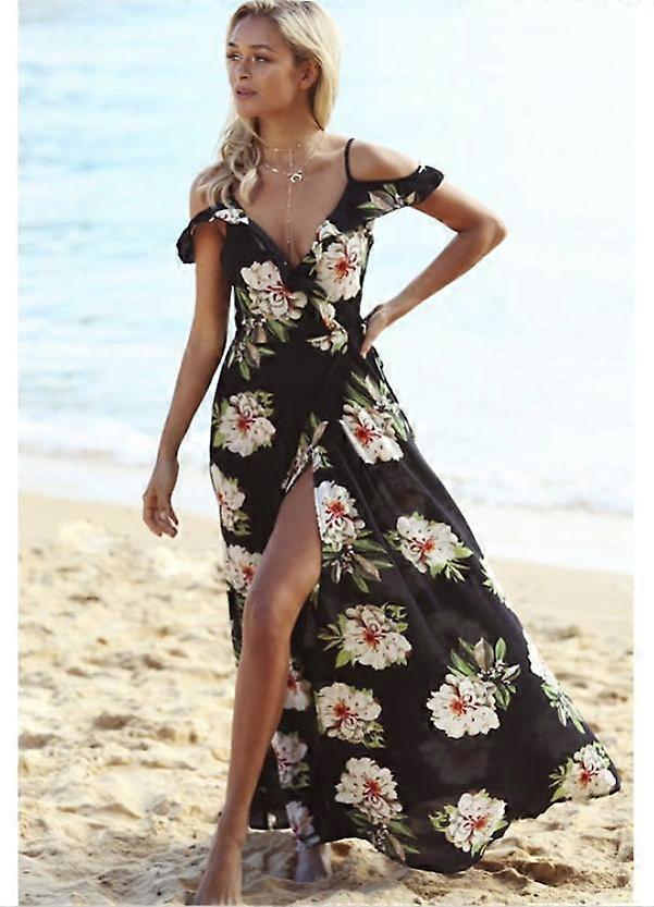 Robe de soirée fendue florale romantique