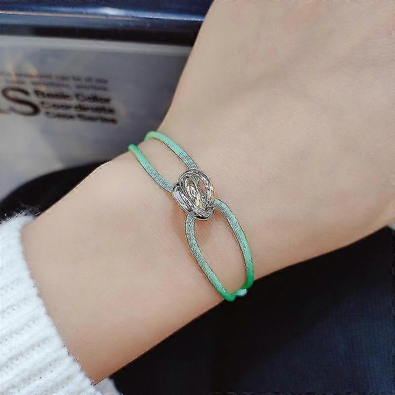 Pulsera unisex de moda simple 3 hebilla de metal cadena de mano ajustable cuerda de hombre