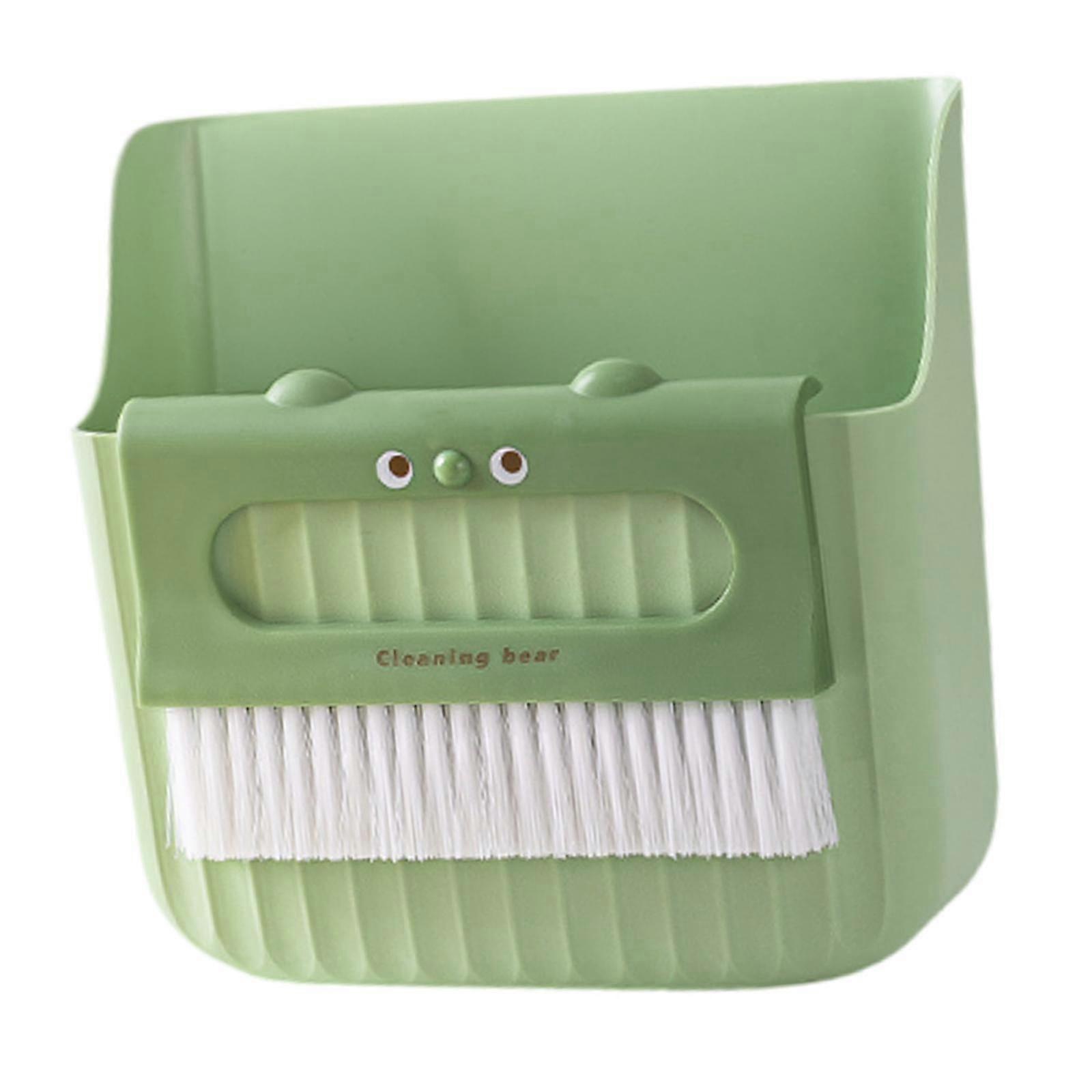 Mini Broom and Dustpan Set for Kids Desktop Cleaning Set for Desktop Age 3-6 green