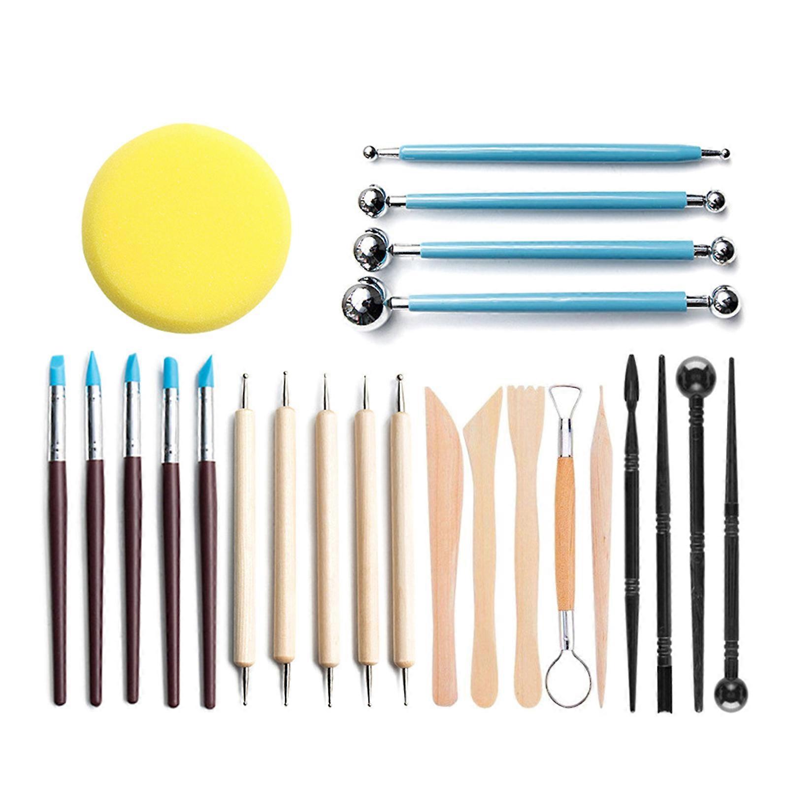 24 Pieces Fundamental Clay Tools Kit Professional  Shaping Tools