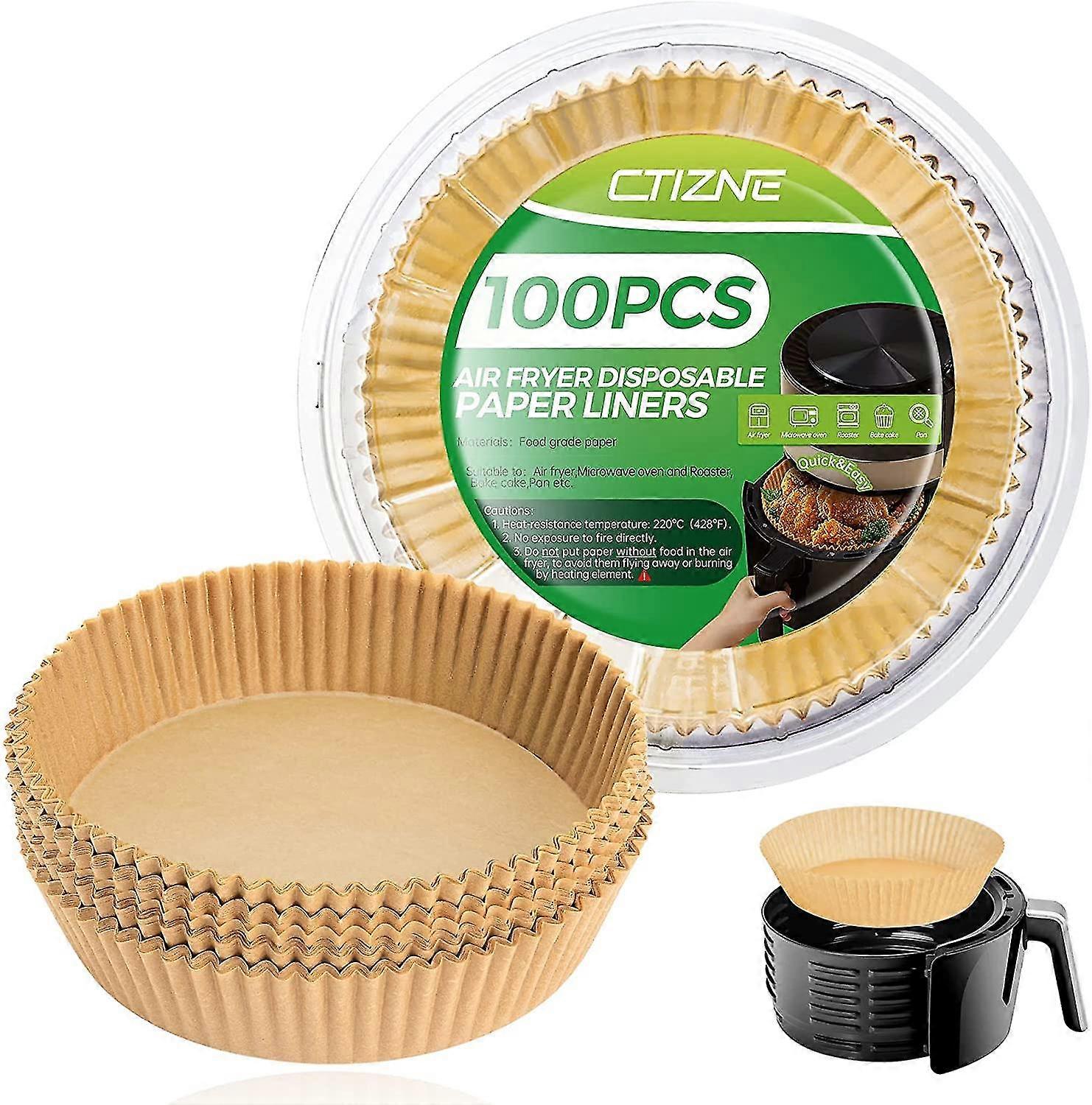 100pcs Disposable Paper Liner Sheets Round Water Proof Non Stick Basket Liners
