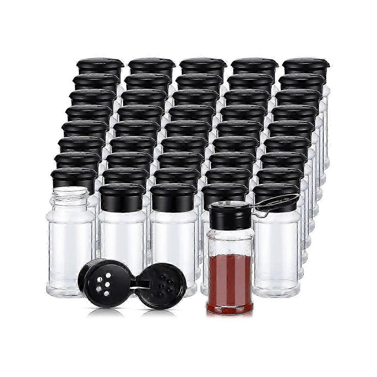 50Pcs Plastic Spice Jars with Shaker Lids Spice Containers Plastic Spice Bottles Seasoning Shaker J