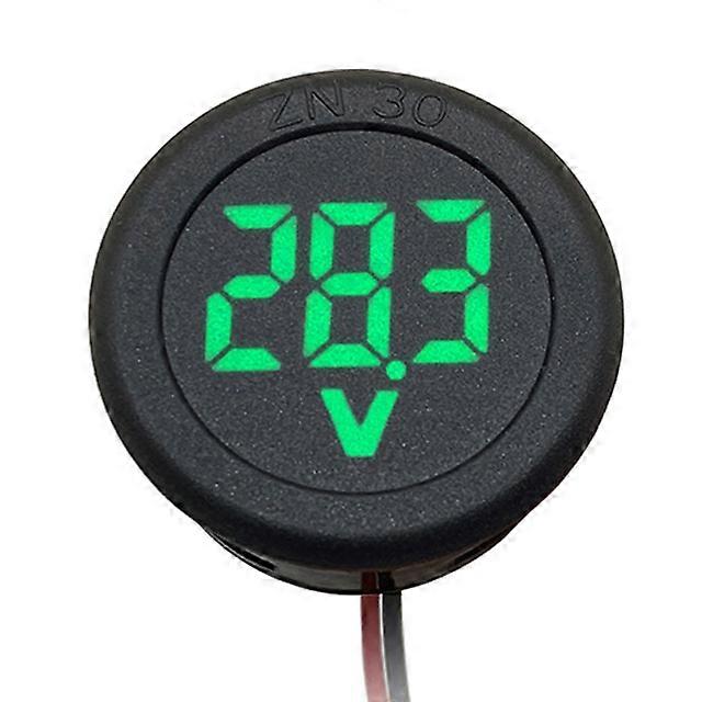 DC 5-100V Digital Voltmeter LED Digital Display Round Two-wire Voltmeter Car Voltage Current Meter Volt Detector Tester Monitor