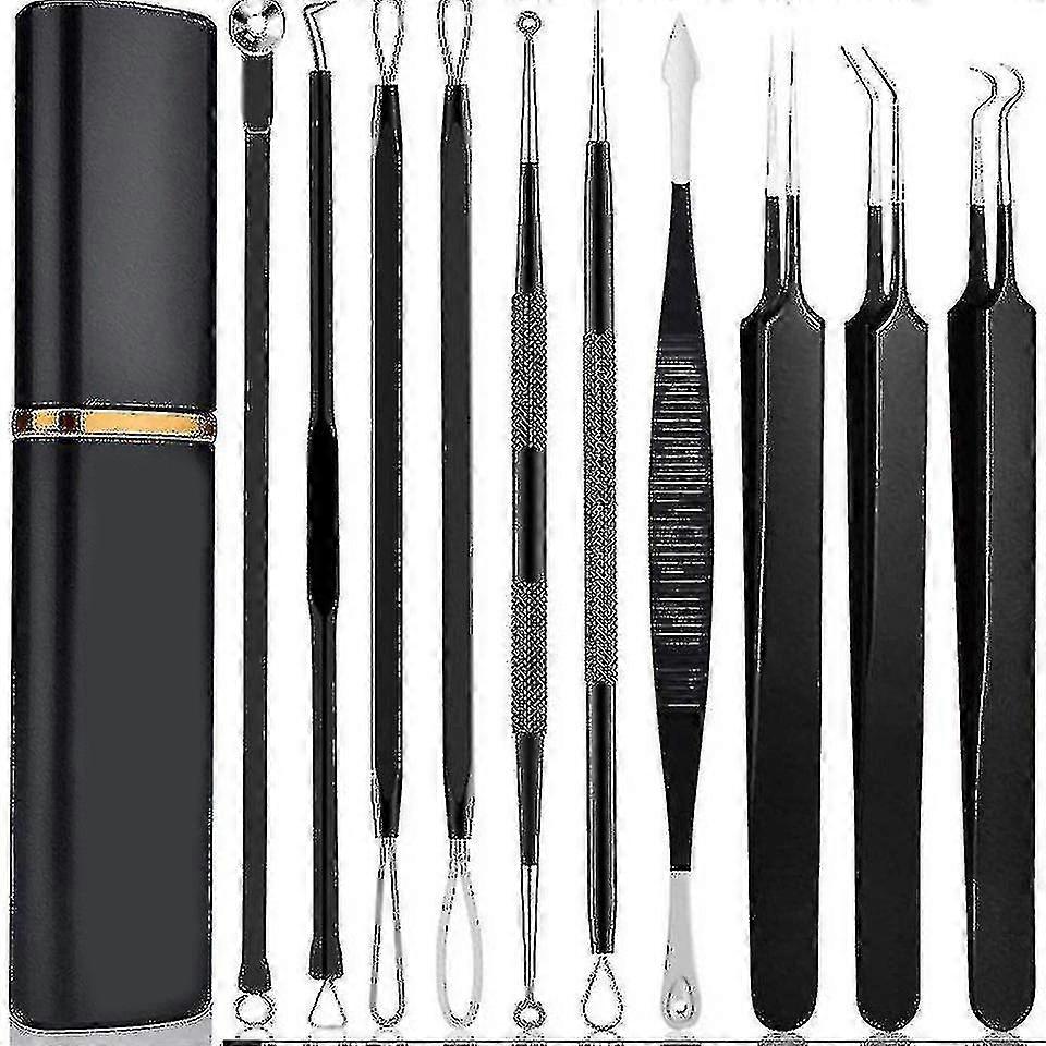 Pimple Popper Tool Kit,10 Pcs Professional Pimple Comedone Extractor Tool Acne Removal Kit