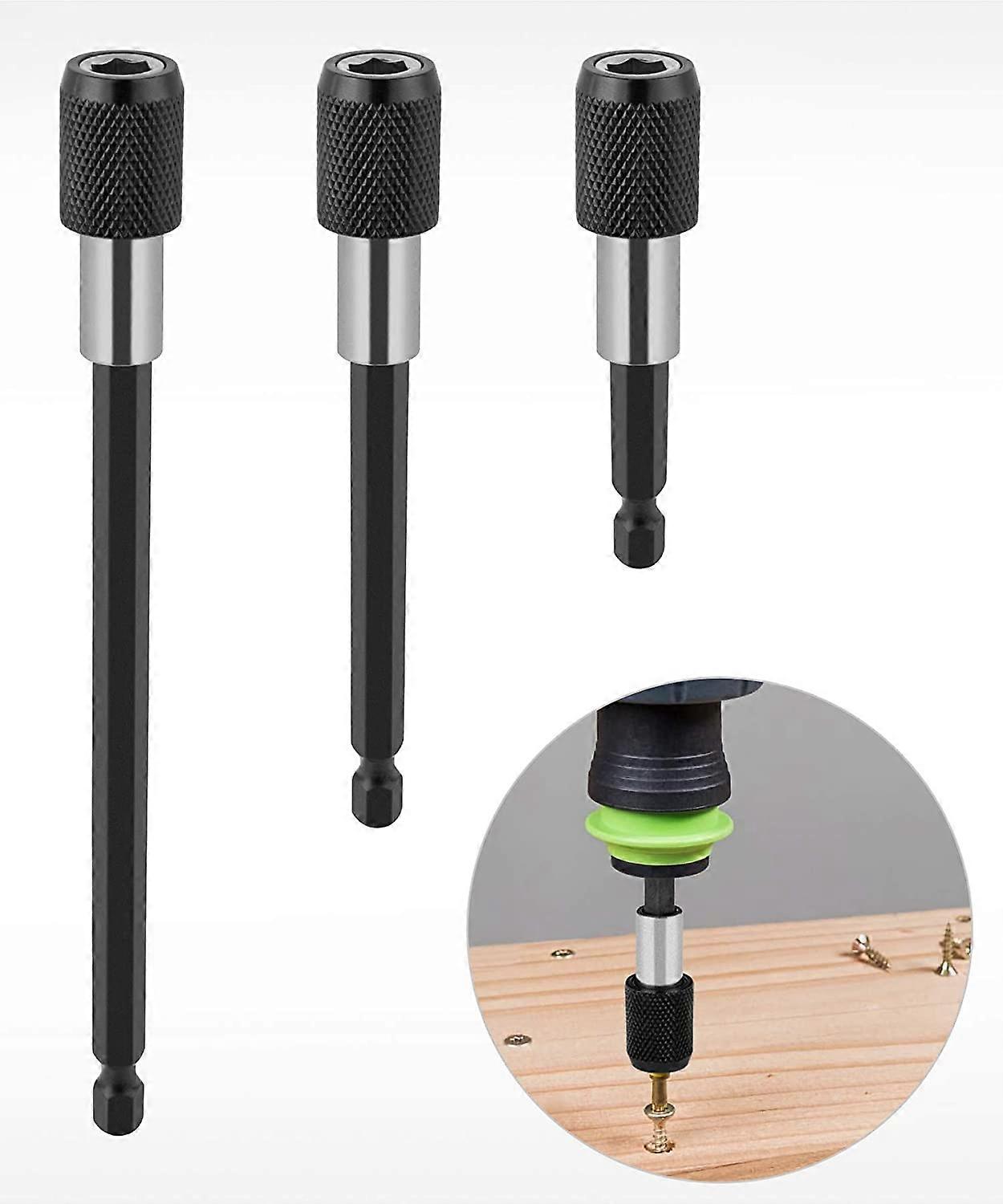3 Pcs 1/4 Inch Hex Shank Quick Release Bar Socket Screwdriver Bit Holder