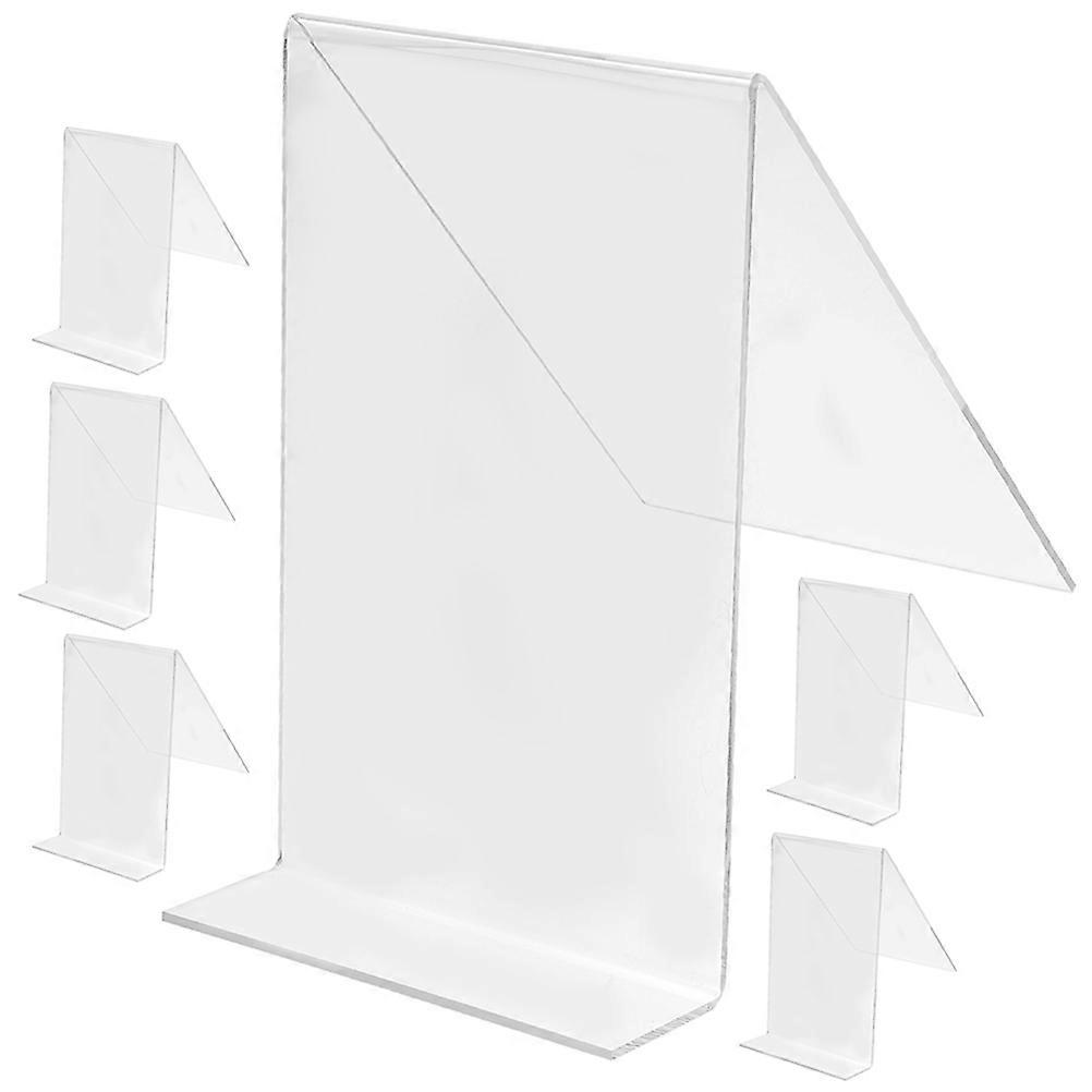 6pcs Clear Acrylic Stand Multi-functional Book Holder Desktop Magazine Stand Tablet Holder