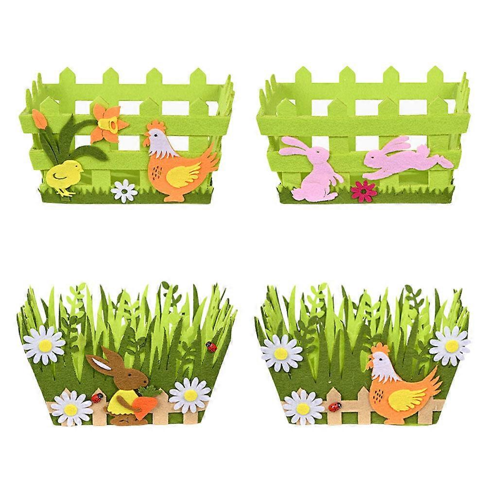 4 Pcs Creative Easter Egg Basket Non-woven Fabrics Basket Candy Storage Basket
