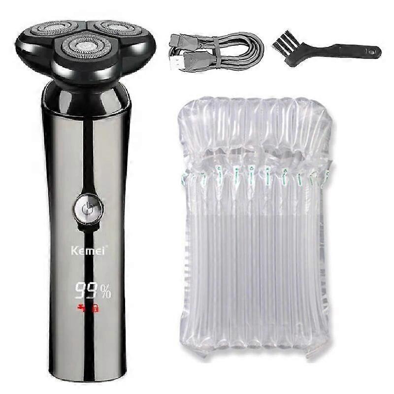 Kemei Wet Dry Electric Shaver For Men Beard Electric Razor Facial Shaving Machine Rechargeable Lcd Display 3D Floating System