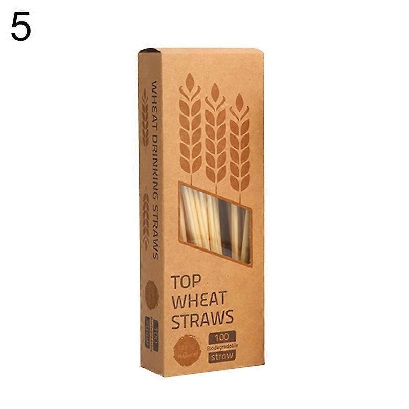 100Pcs Biodegradable Disposable Drinking Straws Bar Kitchen Drinkware