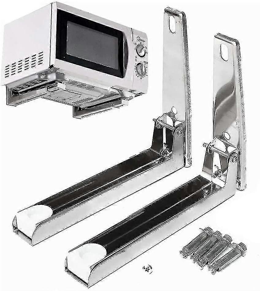 Sturdy Support For Microwave Oven Shelf Stainless Steel Foldable Rack Wall Mount Bracket
