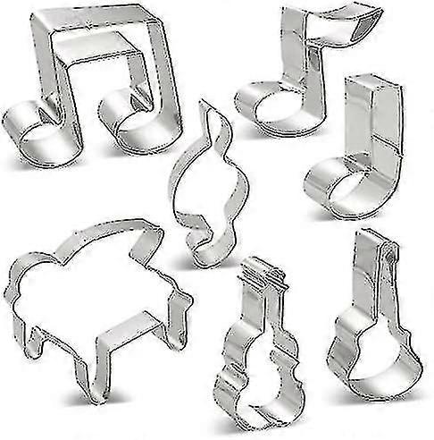 Music Notes Cookie Cutters Set - 7 Pcs - G Clef.eighth Note.2 Eighth Note.a