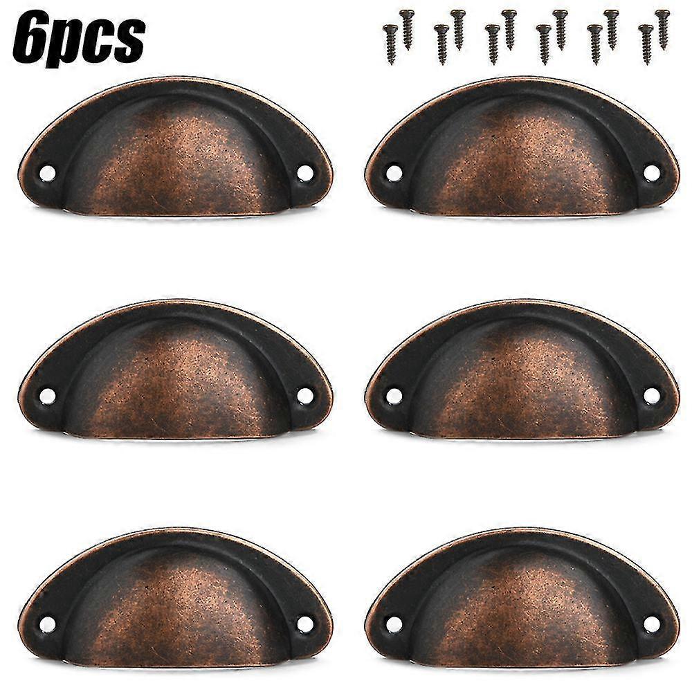 6/12pcs الرجعية شل كأس سحب مقابض المنزل المطبخ الباب خزانة خزانة الأثاث درج المقابض