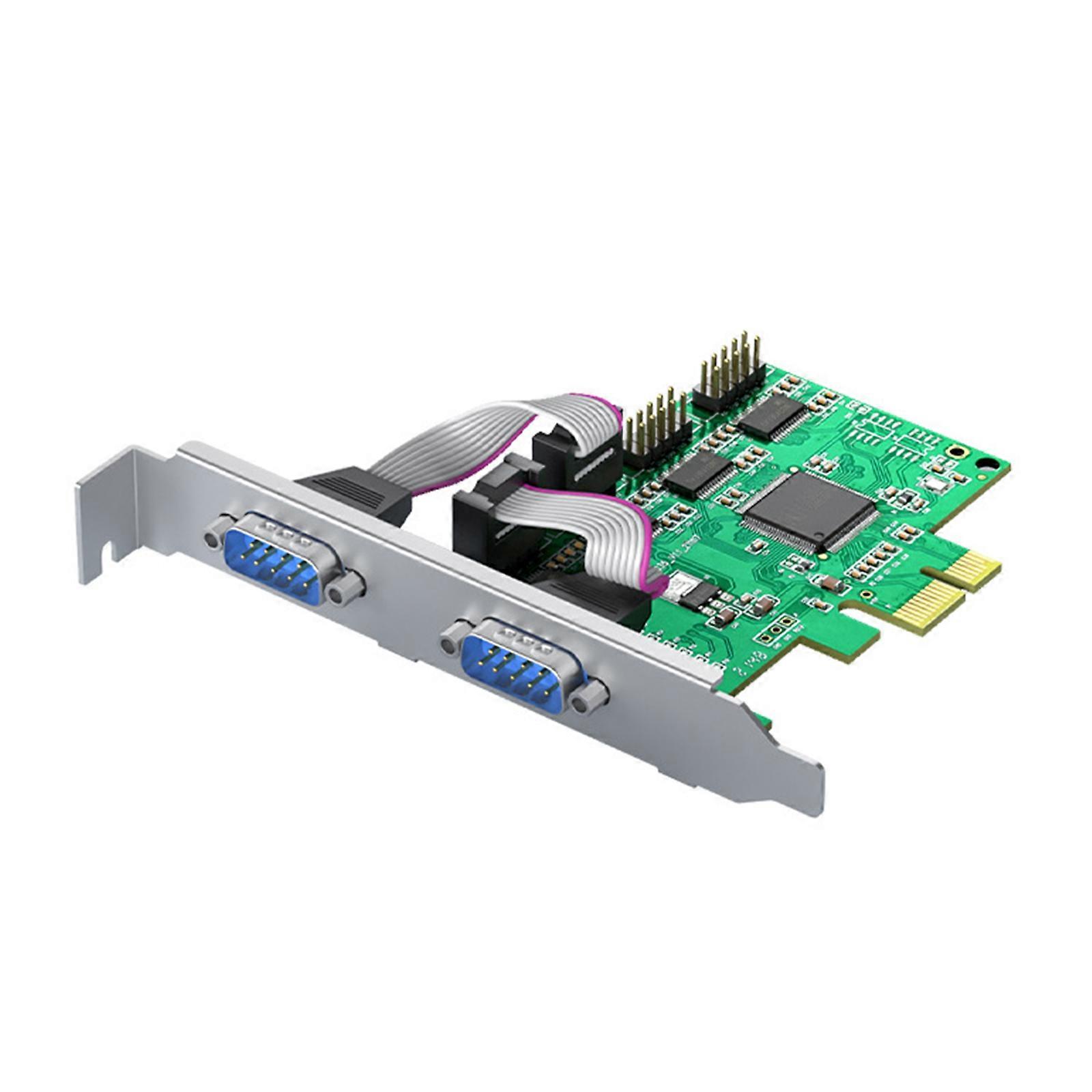 Pcie إلى منفذين تسلسليين RS232 واجهة توسيع الكمبيوتر للتحكم الصناعي