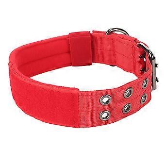 XL Red Lightweight Breathable Adjustable Heavy Duty Nylon Dog Collar for Medium and Large Dogs Training