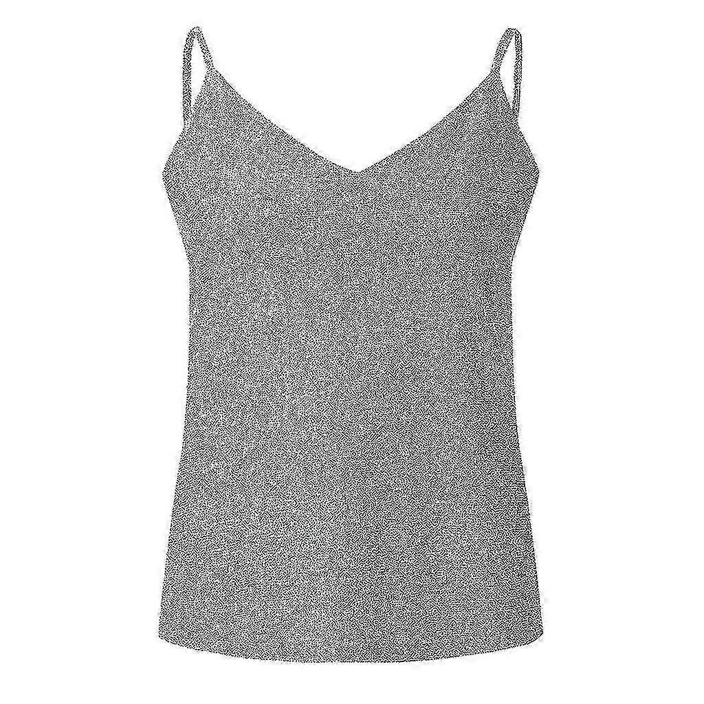 Metallic Sparkle Sexy Camisole Crop Tank Top Disco Women's Cosplay Costume Party Club Tank Top main image 1