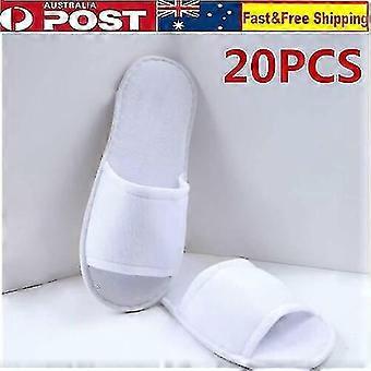20 Pairs Spa Hotel Guest Slippers Towelling Open Toe Disposable Shoes Household | Fruugo Us