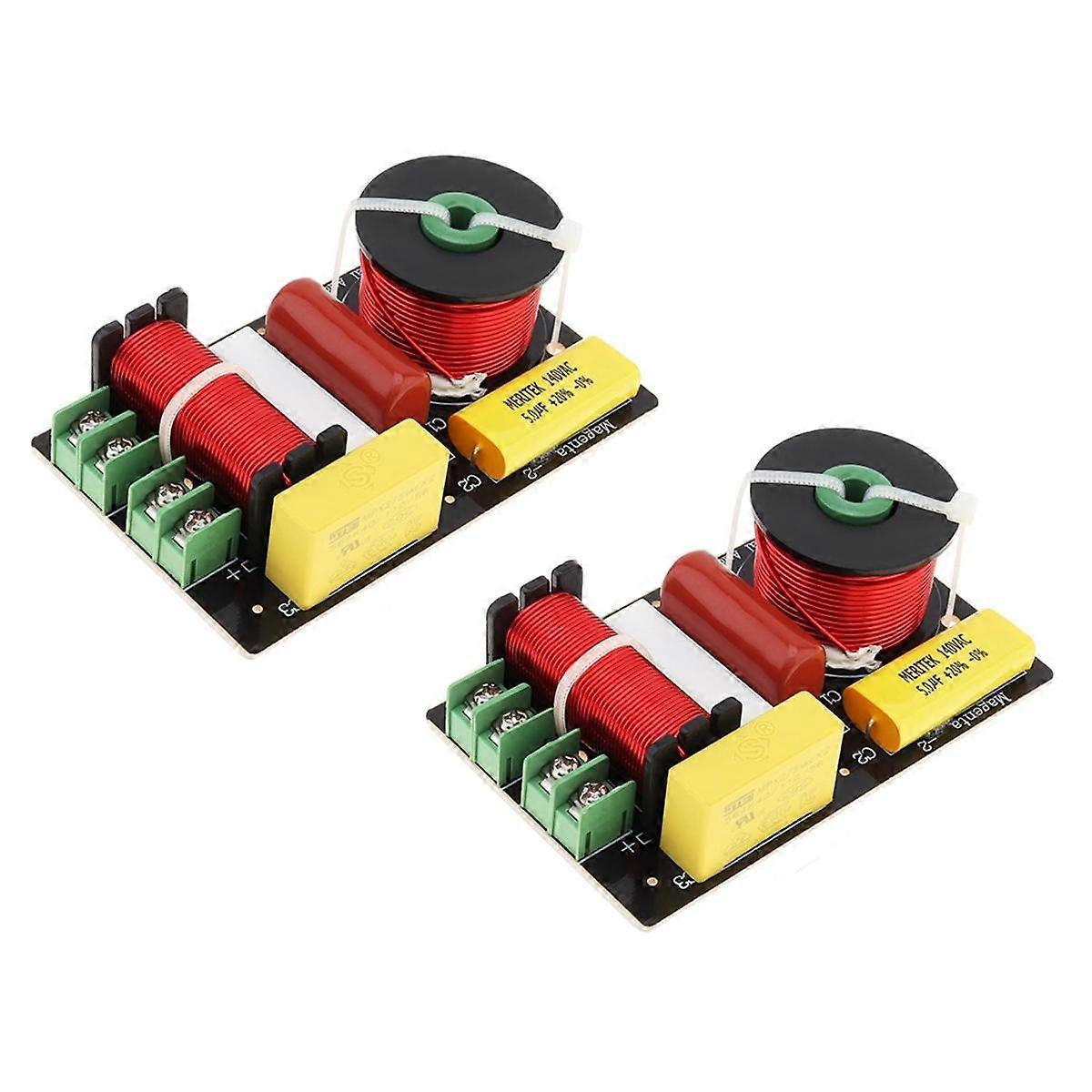 2 Way Speaker Crossover, 200W 2 Way Speaker Unit HiFi Home Speakers Audio Frequency Divider Crossover Strainers ,2PCS