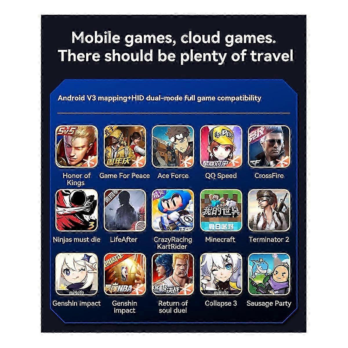 D8 Pro Stretch Gamepad für Dual Hall Somatic Macro Programmierung für Switch / Android Ios Pc 400mah Gr