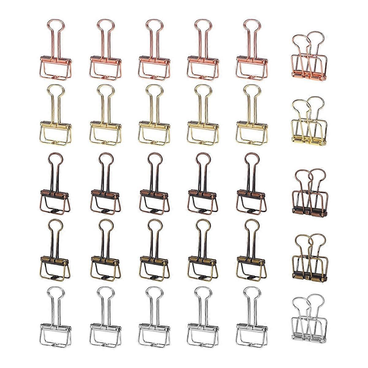 30-Pack Metal Wire Binder Clips- Hollow Paper Clips for Paperwork, Crafts, Sewing, Office & School