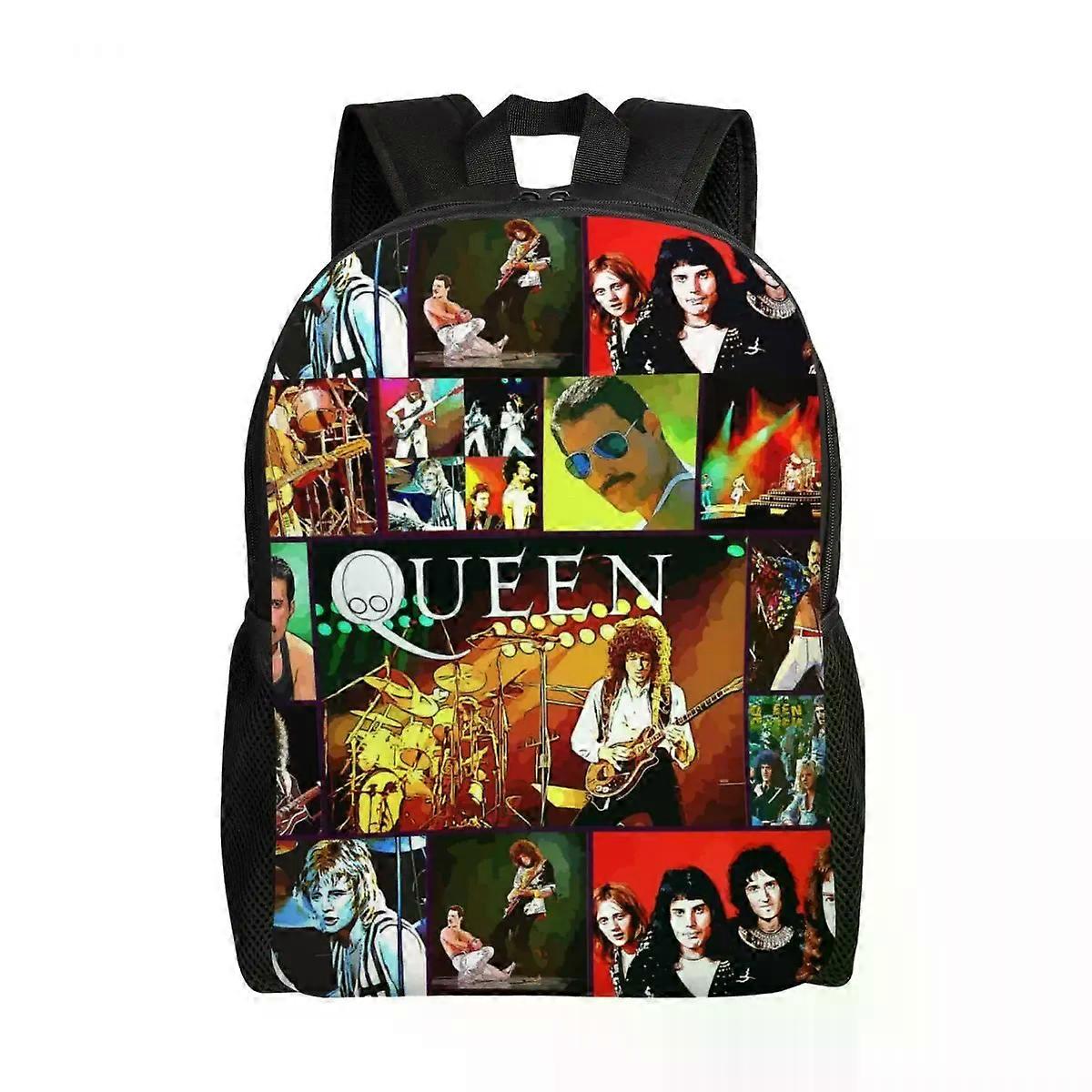 フレディマーキュリークイーンバンドトラベルバックパック女性男性学校コンピューターブックバッグ学生デイパックバッグtAq605