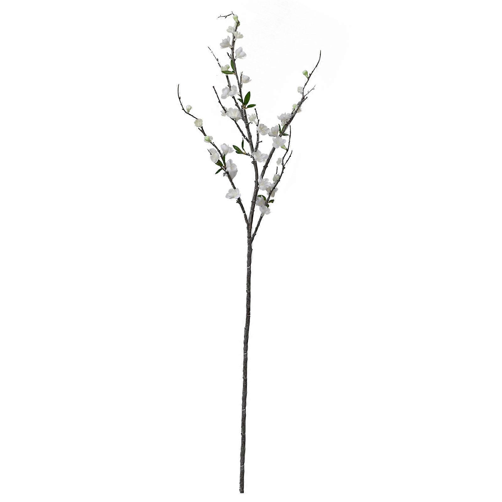 ענף פריחת אפרסק מלאכותי, משי לבן וברזל, נהדר לפרויקטים של עשה זאת בעצמך