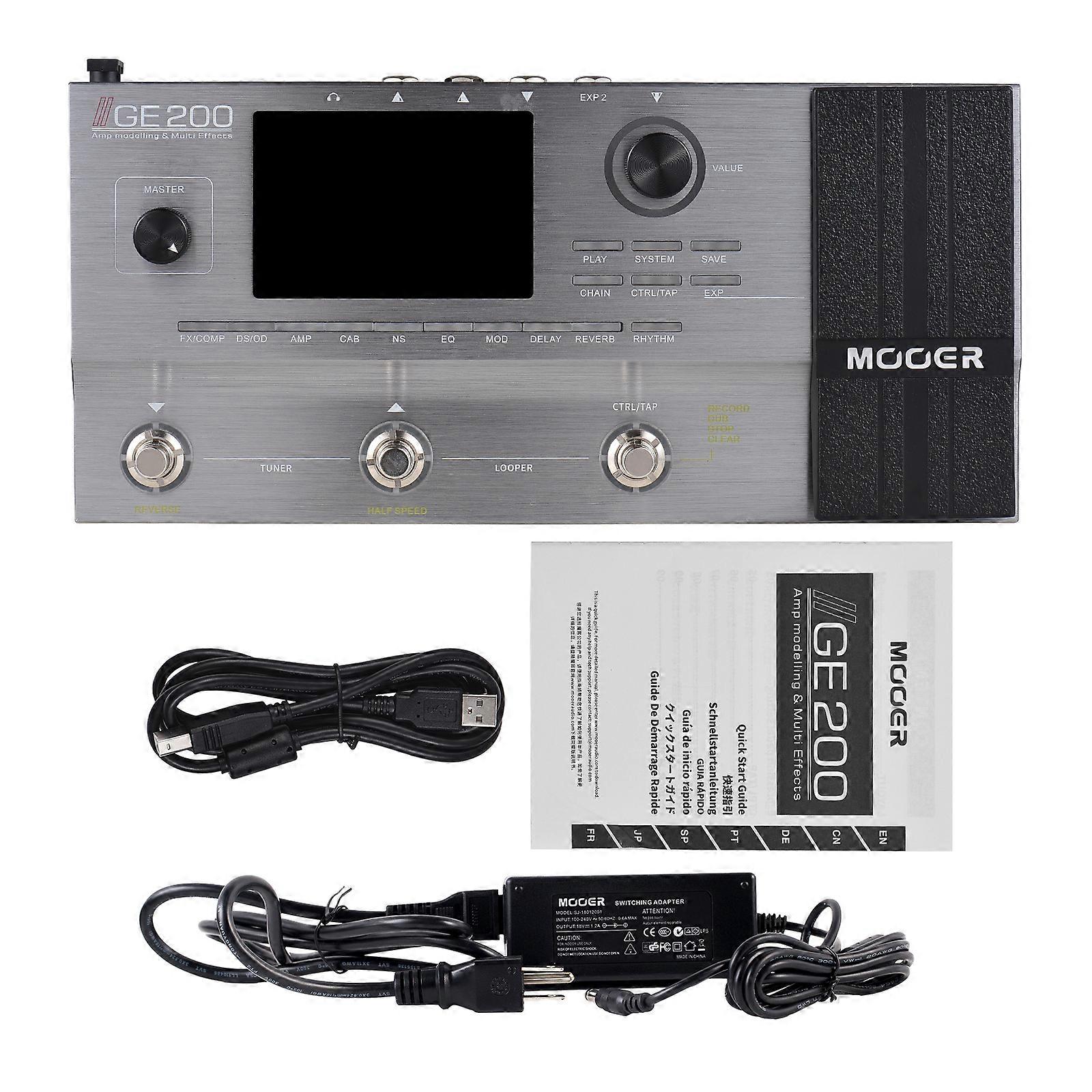 MOOER Guitar Effects Pedal Speaker Simulation Guitar Integrated Effect with 40 Drum Beats and 10 Metronome Delays Reverbs Multi Effects Guitar Pedal