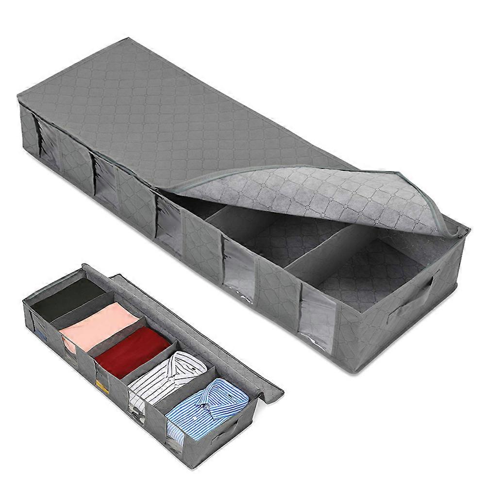 gray non-woven bed bottom, storage box, foldable quilt storage bag