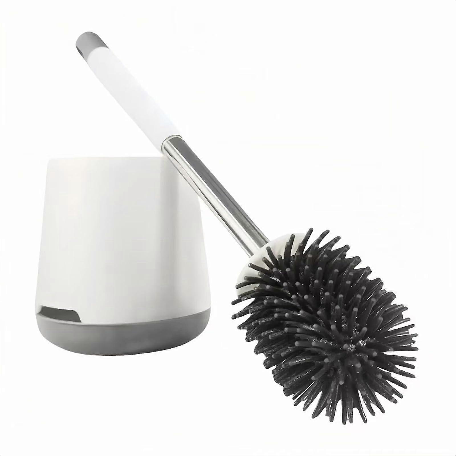 Silicone Toilet Bowl Brush Kit with Sturdy Floor Standing Design for Effective Bathroom Cleaning, Easy to Use and Durable