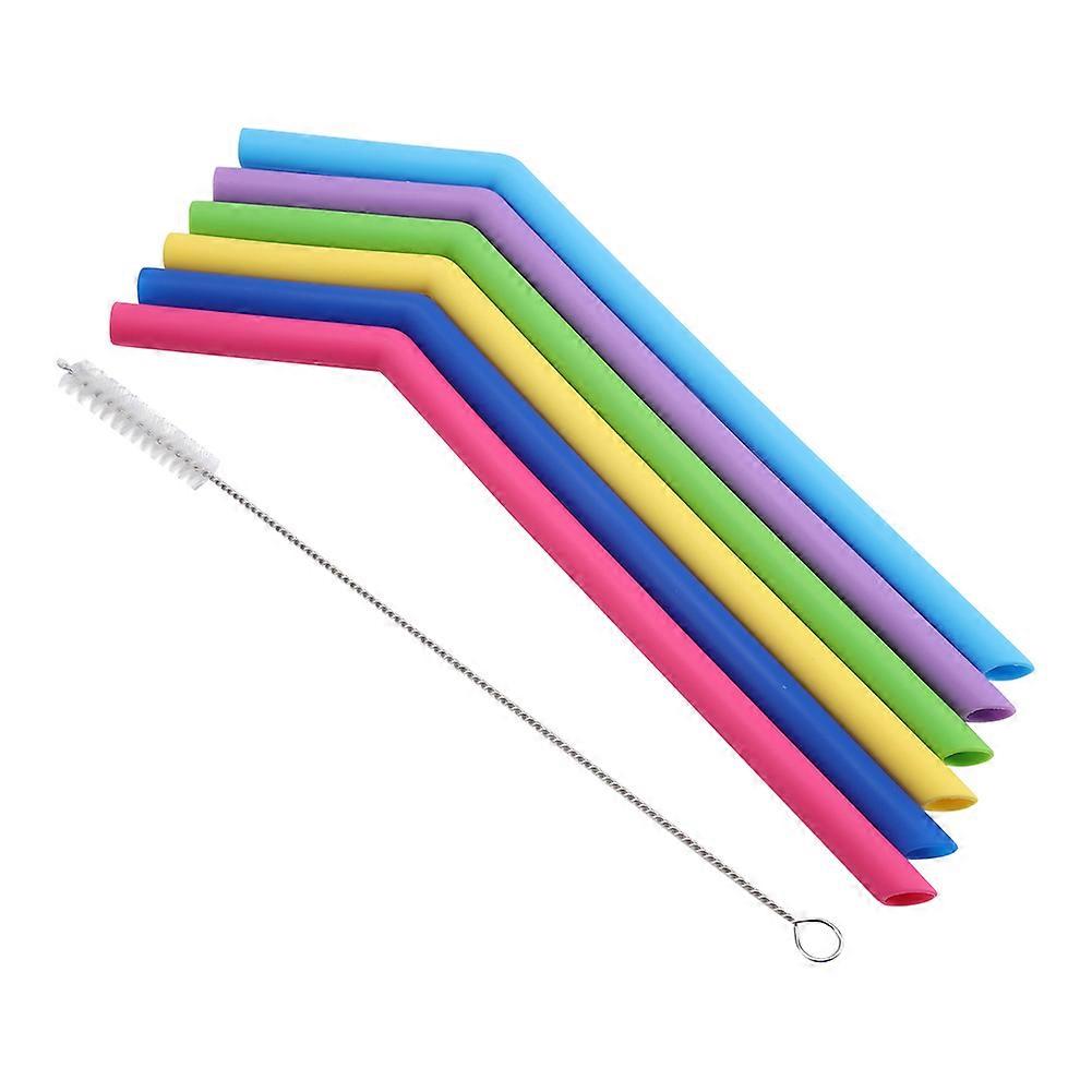 Reusable Silicone Straw Straight/Bent Fruit Juice Drinking Straws