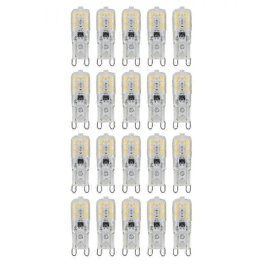 20 × G9 3 واط بقيادة لمبة كبسولة قابلة للتعتيم تحل محل مصابيح الضوء AC220-240V ، أبيض دافئ RTA