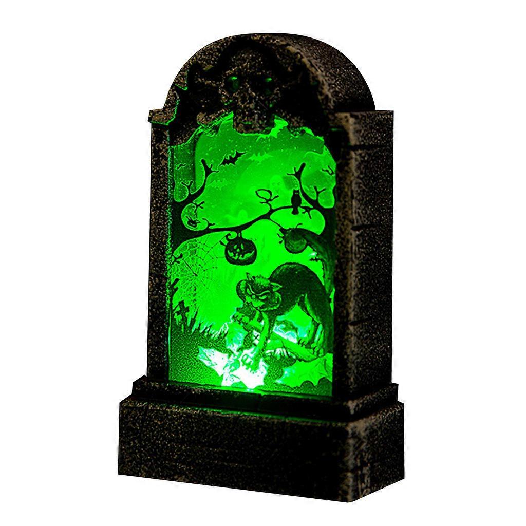 Halloween LED Light Ornaments Luminous Tombstone Ghost Pumpkin Skeleton Lantern