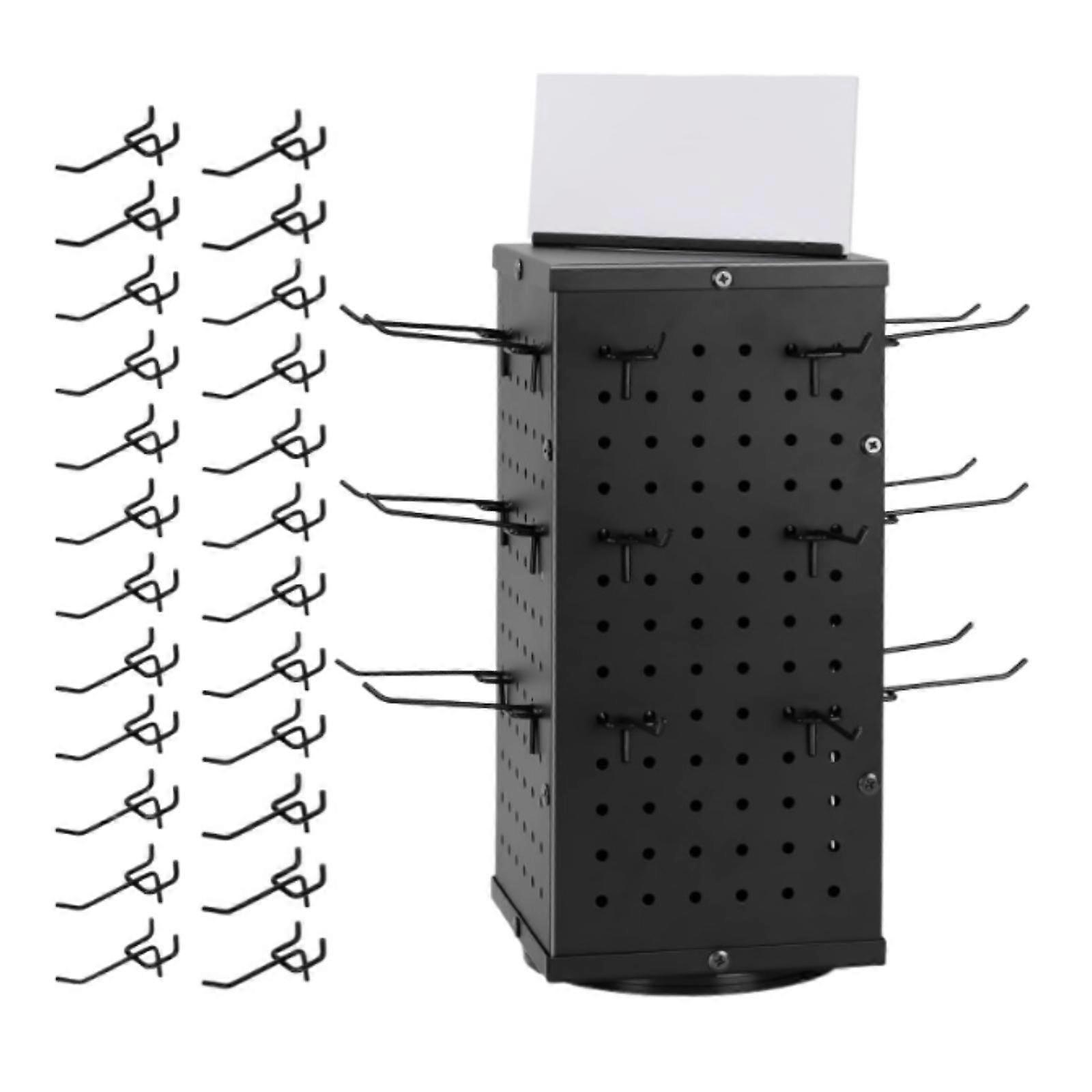 Metal Rotating Pegboard Display Stand Versatile Accessory Necklace Organizer
