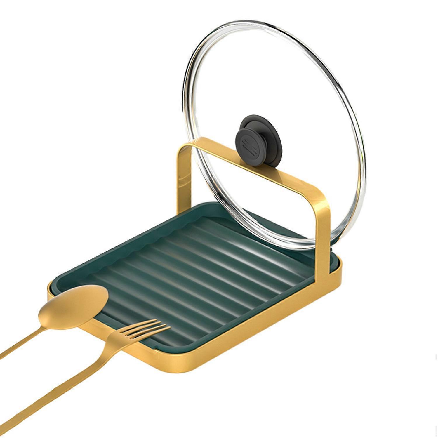 Pot Lid Holder Desktop Free Standing 3 Layers Drain Tray Chopping Board Organizer Rack Kitchen