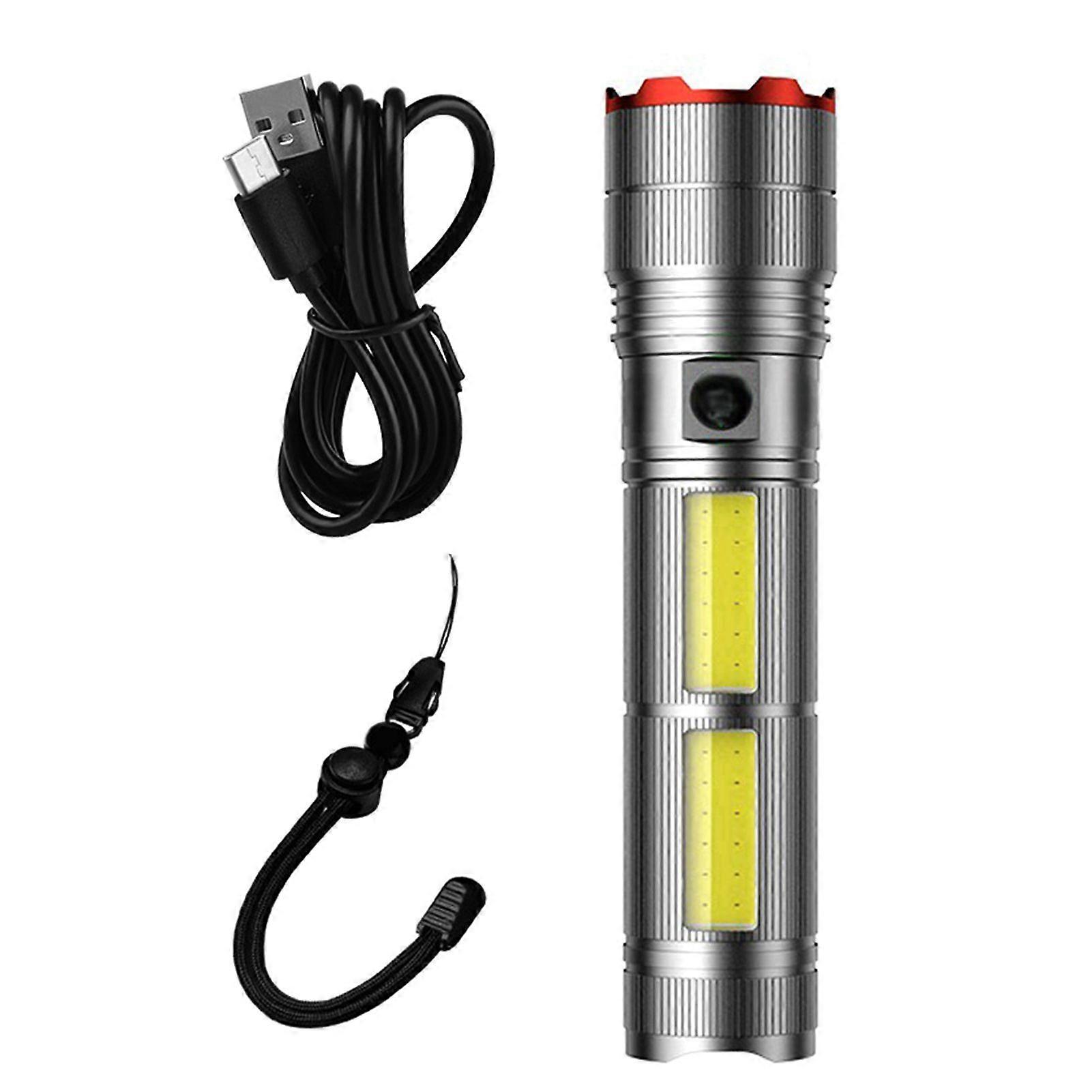 Qinghai High Powered Flashlight 4 Modes Adjustable Super Bright Waterproof Zoomable Rechargeable Tactical Flashlight with Power Display