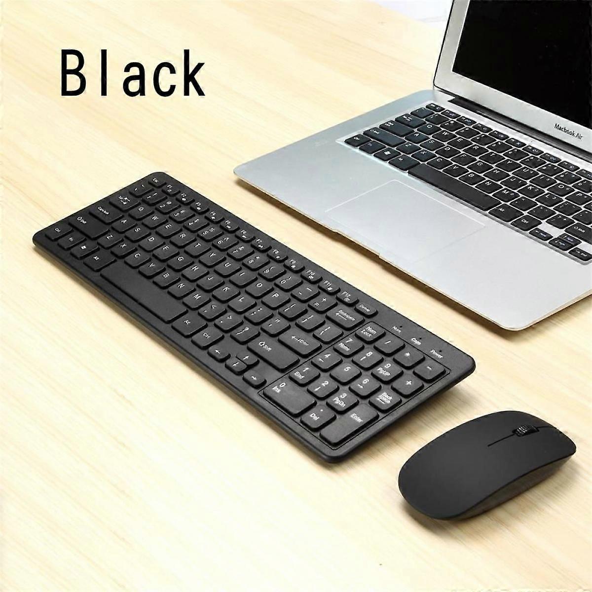 Wireless wired set mouse keyboard office gaming laptop chocolate Black