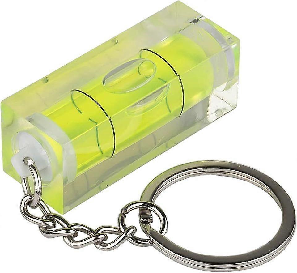Mini spirit level with fluorescent key ring