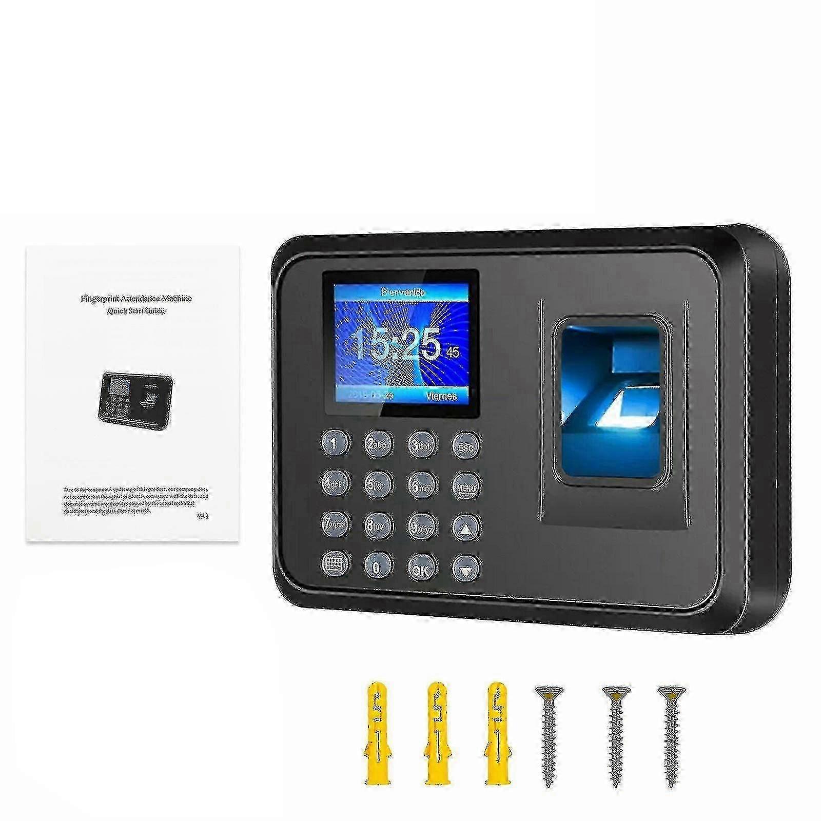 שעון זמן של זמן עובד של מחשב צ'ק-אין של טביעת אצבע