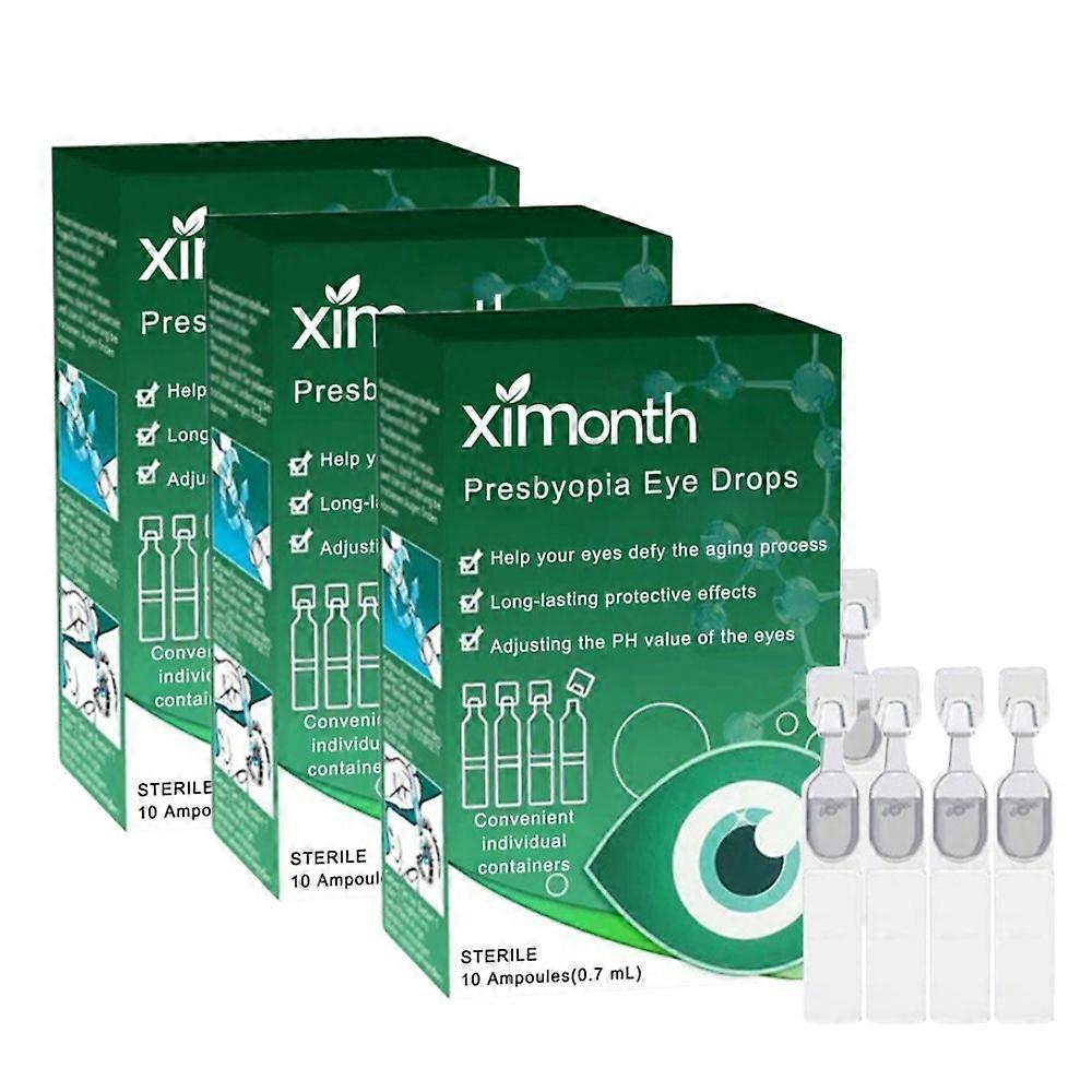 3 קופסאות טיפות עיניים מקל על אי נוחות בעיניים ראייה מטושטשת עיניים יבש מגרד נקי מרגיע עיסוי נפיחות כואב טיפוח העיניים