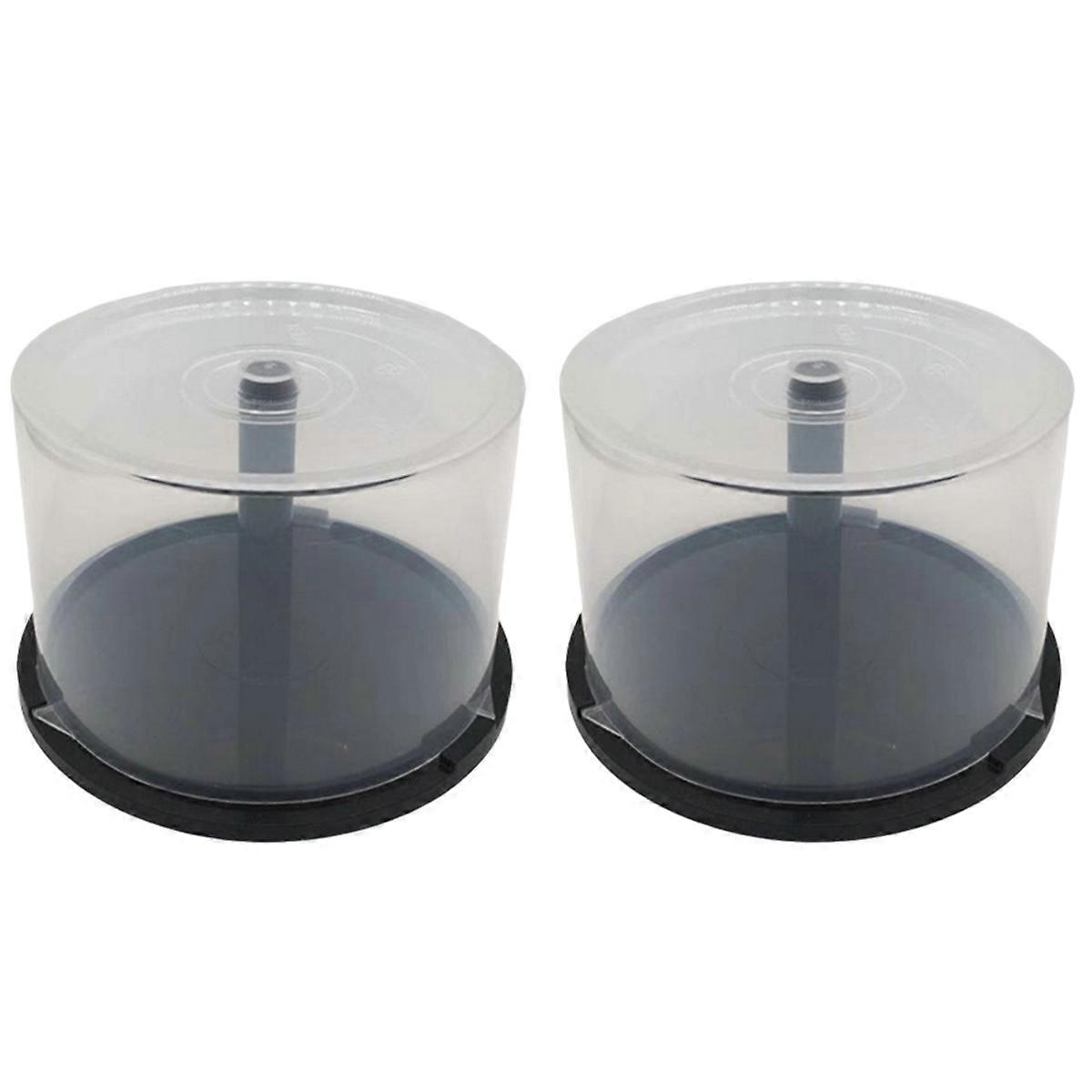 CD Storage Box Bucket 50 Pieces Plastic Bucket Transparent Protection Box VCD/DVD Storage Disc