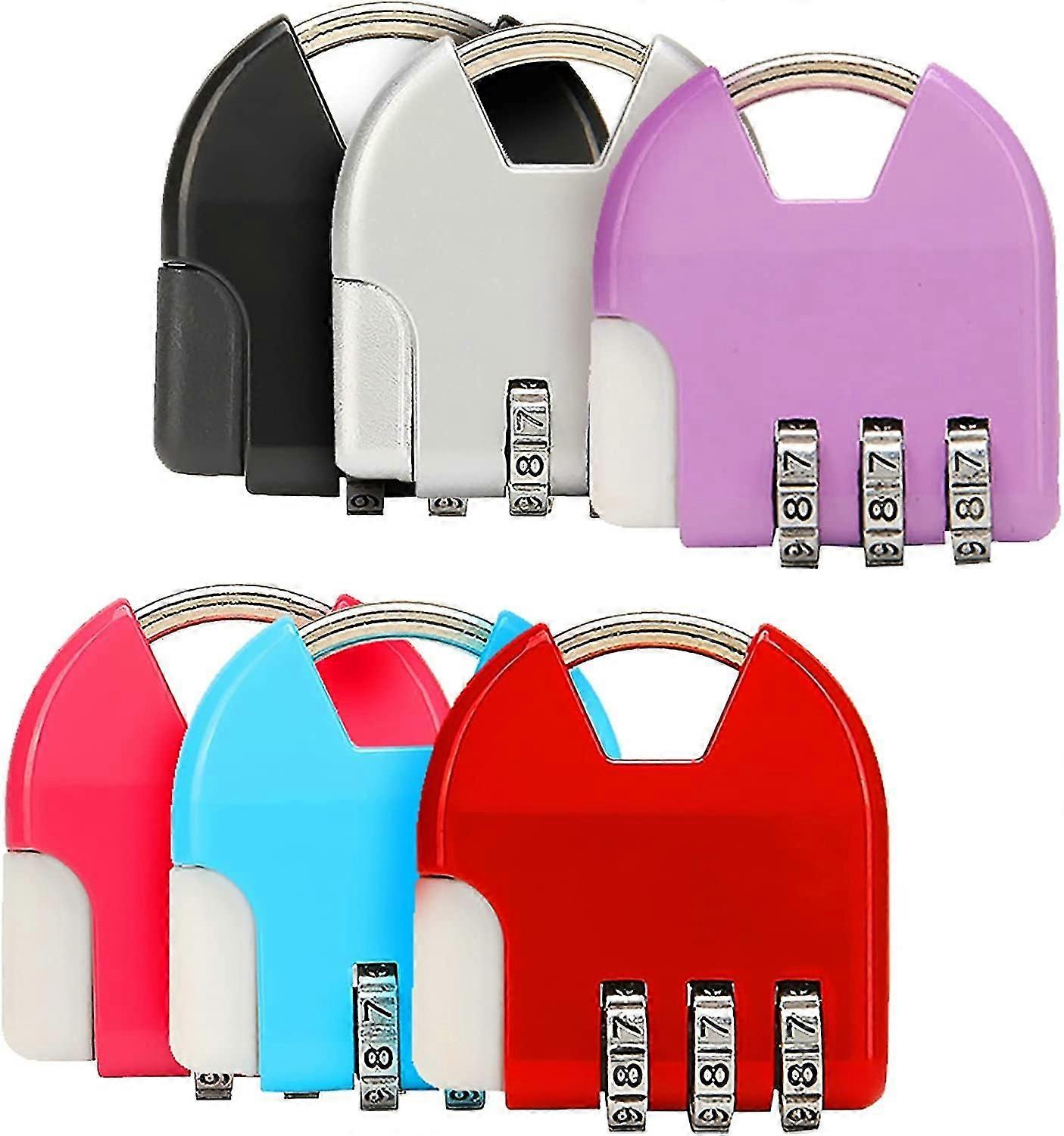 3 Digit Combination Padlock Padlock Code Locker Digital Combination Lock (6 Pieces)