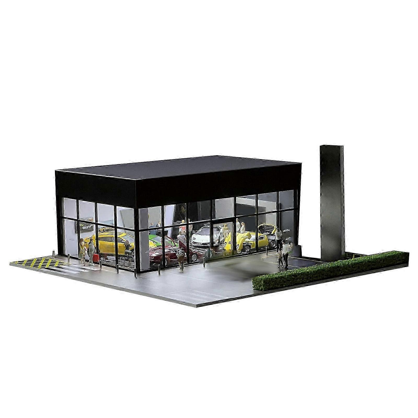 1/64 Diorama Car Garage Model LED Lighting City Building Backdrop Scene Model