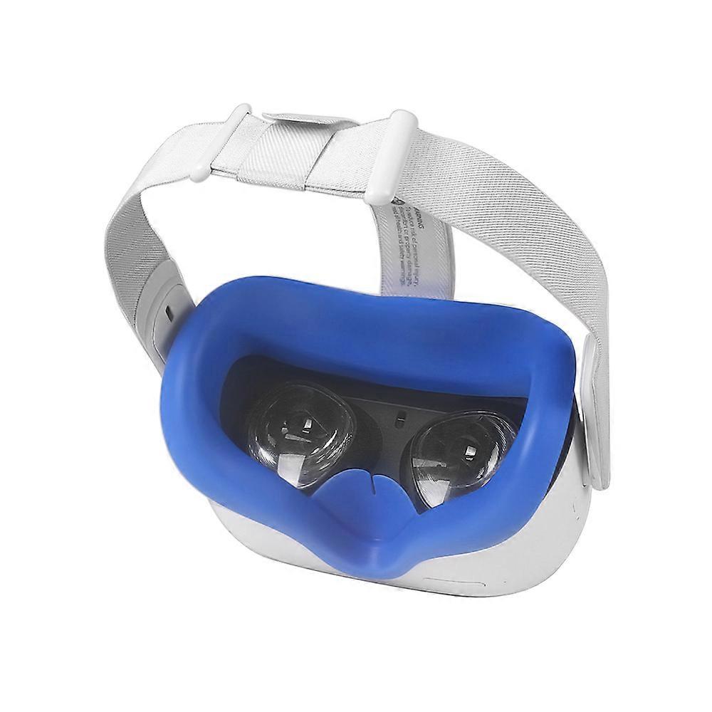 メタ/Oculus Quest 2カバー用シリコンVRフェイスシールドVRヘッドセット防汗防水交換用フェイスパッドOculus Quest 2アクセサリー(ブルー)