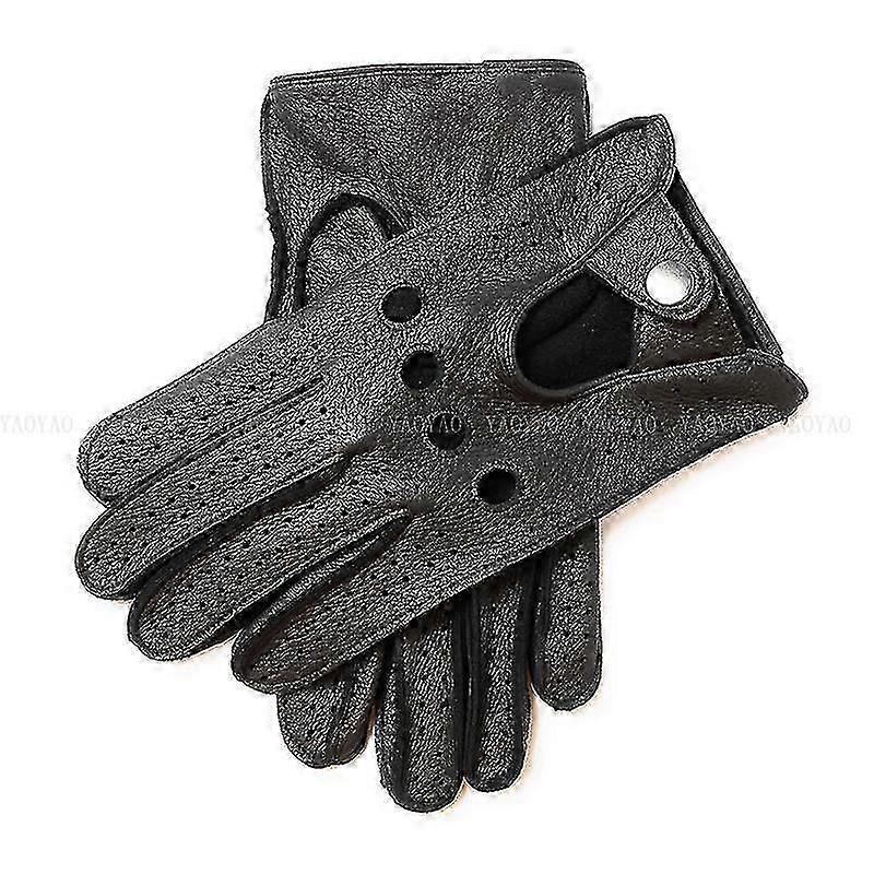 Mode Männer Hirschleder Handschuhe Fahrhandschuh Solide Erwachsene Fäustlinge Echtes Echtes Leder-Yvan