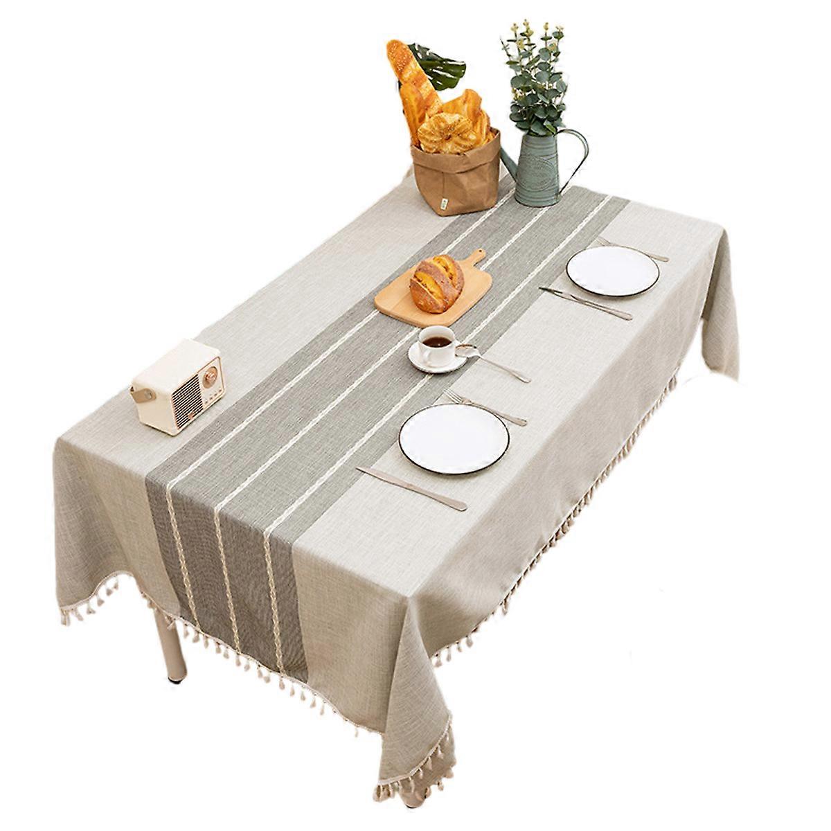 Tablecloths for Rectangle Tables, Waterproof, Farmhouse, Tassels