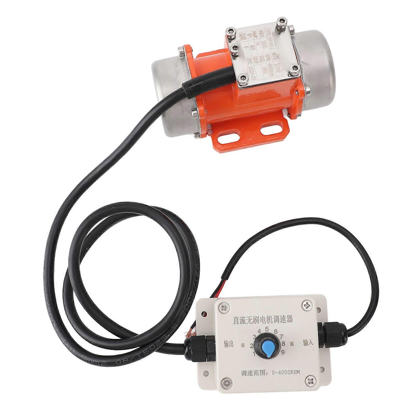Concrete Vibrator Vibration Motor with Speed Controller DC 24V Brushless IP65 Aluminum Alloy Electric Concrete Vibrating Motor 20W