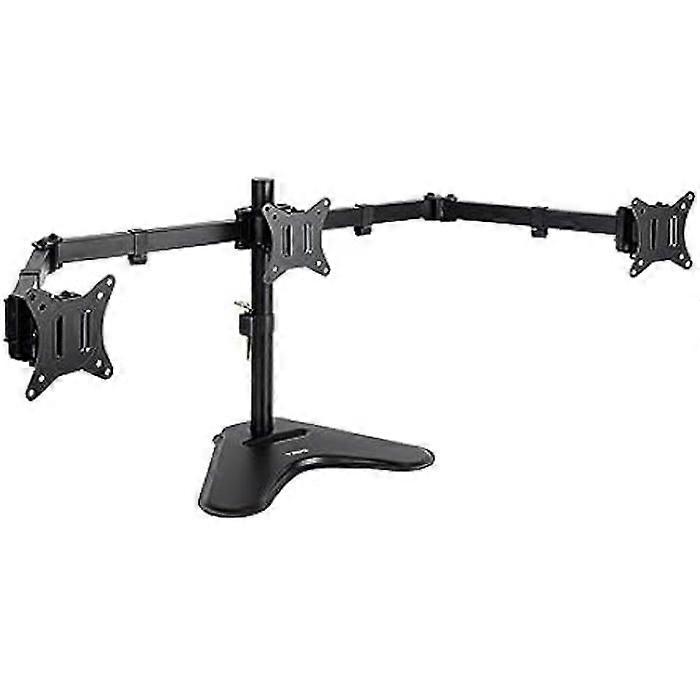 Table Mount for 3 Screens from 17" to 27" - TOOQ - DB1704TN-B - Adjustable Arms - Multiple Controls - Black